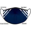 Navy Hi Vis Face Mask with Reflective Stripes 3 layer
