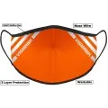 Orange Hi Vis Face Mask with Reflective Stripes 3 layer