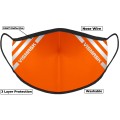 Orange Hi Vis Face Mask with Reflective Stripes 3 layer
