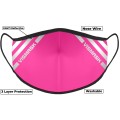 Pink Hi Vis Face Mask with Reflective Stripes 3 layer