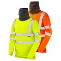 Leo SS06 Hi Vis Sweatshirt with built in Face Covering Snood