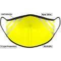 Yellow Hi Vis Face Mask with Reflective Stripes 3 layer