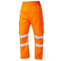 Leo L01 Orange Hi Vis Waterproof Overtrousers with pockets