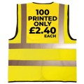 100 Screen Printed Hi Visibility Vests