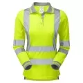 Ladies Yellow Hi Vis Long Sleeve Polo Pulsar P702 Ladies Yellow Hi Vis Long Sleeve Polo Pulsar P702