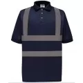 Navy Polo Shirt with hi vis stripes Navy Polo Shirt with hi vis stripes