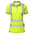 Pulsar P700 Ladies Yellow Hi Vis Short Sleeve Poloshirt