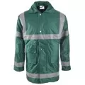 Bottle Green Hi Vis Coat with Reflective Stripes Bottle Green Hi Vis Coat with Reflective Stripes