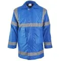 Royal Blue Hi Vis Coat with Reflective Stripes