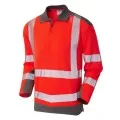 Red Long Sleeve Hi Vis Polo Shirt Coolviz Leo P15-R/GY Red Long Sleeve Hi Vis Polo Shirt Coolviz Leo P15-R/GY