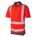 Red Hi Vis Polo Shirt Coolviz Leo P14 Red Hi Vis Polo Shirt Coolviz Leo P14