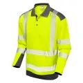 Yellow Long Sleeve Hi Vis Polo Shirt Coolviz Leo P15-Y/GY
