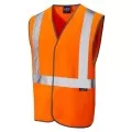 Orange Railway Velcro Pull Apart Hi Vis Vest Leo W14 Orange Railway Velcro Pull Apart Hi Vis Vest Leo W14