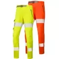 Ladies Stretch Cargo Trousers with Hivis Stripes Leo WTL01 EcoViz Ladies Stretch Cargo Trousers with Hivis Stripes Leo WTL01 EcoViz