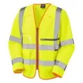 Leo Superior Sleeved Hi Vis Vest with Tablet Pocket - S24  YELLOW