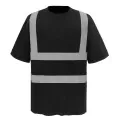 Black Hi Vis Tee Shirt YOKO HVJ410 Black Hi Vis Tee Shirt YOKO HVJ410
