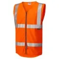 Flame Retardant And Anti Static Hi Vis Vest With Zip Leo W25 Orange