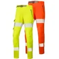 Ladies Stretch Cargo Trousers with Hivis Stripes Leo WTL01 EcoViz