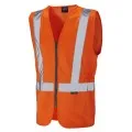 Orange Studded Pull Apart Hi Vis Vest With Zip Front Leo W16