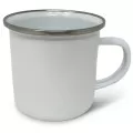 Personalised Enamel Cup with Stainless Silver Rim XP5025 Personalised Enamel Cup with Stainless Silver Rim XP5025