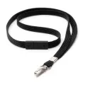 Black Safety Breakaway Lanyard with Metal Clip