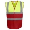 Yellow & Red Hi Vis Vest Two Tone HVW122