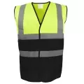 Yellow & Black Hi Vis Vest Two Tone HVW122