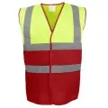 Yellow & Red Hi Vis Vest Two Tone HVW122