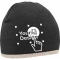Embroidered Two Colour Beanie Hat BC44C Embroidered Two Colour Beanie Hat BC44C