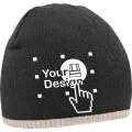 Embroidered Two Colour Beanie Hat BC44C