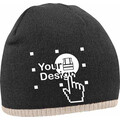 Embroidered Two Colour Beanie Hat BC44C