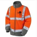 Custom Embroidered Orange Hi Vis Fleece Jacket Leo F01