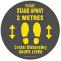 Social Distancing Floor Sticker Round Grey 2 Metres Social Distancing Floor Sticker Round Grey 2 Metres