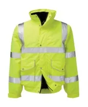 Yellow Hi Vis Bomber Jacket in Yellow