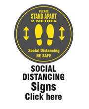 Social Distancing Floor Stickers and signs