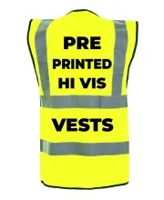 Hi Vis vests with printing