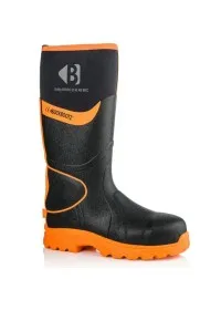 Buckbootz Black and Orange Hi Vis Wellington BBZ8000