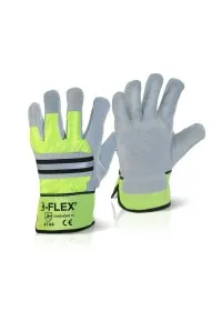 Hi Vis Canadian Leather Rigger Glove CANCHQHV
