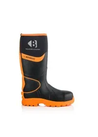 Buckbootz Black and Orange Hi Vis Wellington BBZ8000
