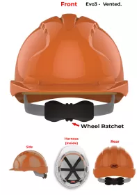 JSP Evo 3 Personalised Safety Helmet - Wheel Ratchet