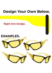 Amber Lense Custom Printed Safety Glasses PS32