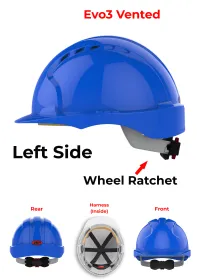 JSP Evo 3 Personalised Safety Helmet - Wheel Ratchet