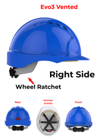 JSP Evo 3 Personalised Safety Helmet - Wheel Ratchet