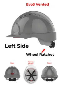 JSP Evo 3 Personalised Safety Helmet - Wheel Ratchet