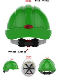 JSP Evo 3 Personalised Safety Helmet - Wheel Ratchet