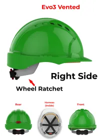 JSP Evo 3 Personalised Safety Helmet - Wheel Ratchet