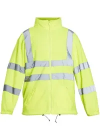 Hi Vis Zipped Fleece Jacket Blackrock 80103/80800 Yellow Front