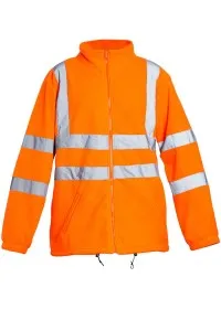 Hi Vis Zipped Fleece Jacket Blackrock 80103/80800 Orange Front