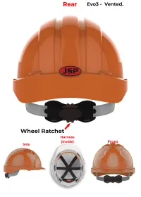 JSP Evo 3 Personalised Safety Helmet - Wheel Ratchet