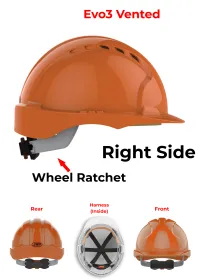 JSP Evo 3 Personalised Safety Helmet - Wheel Ratchet
